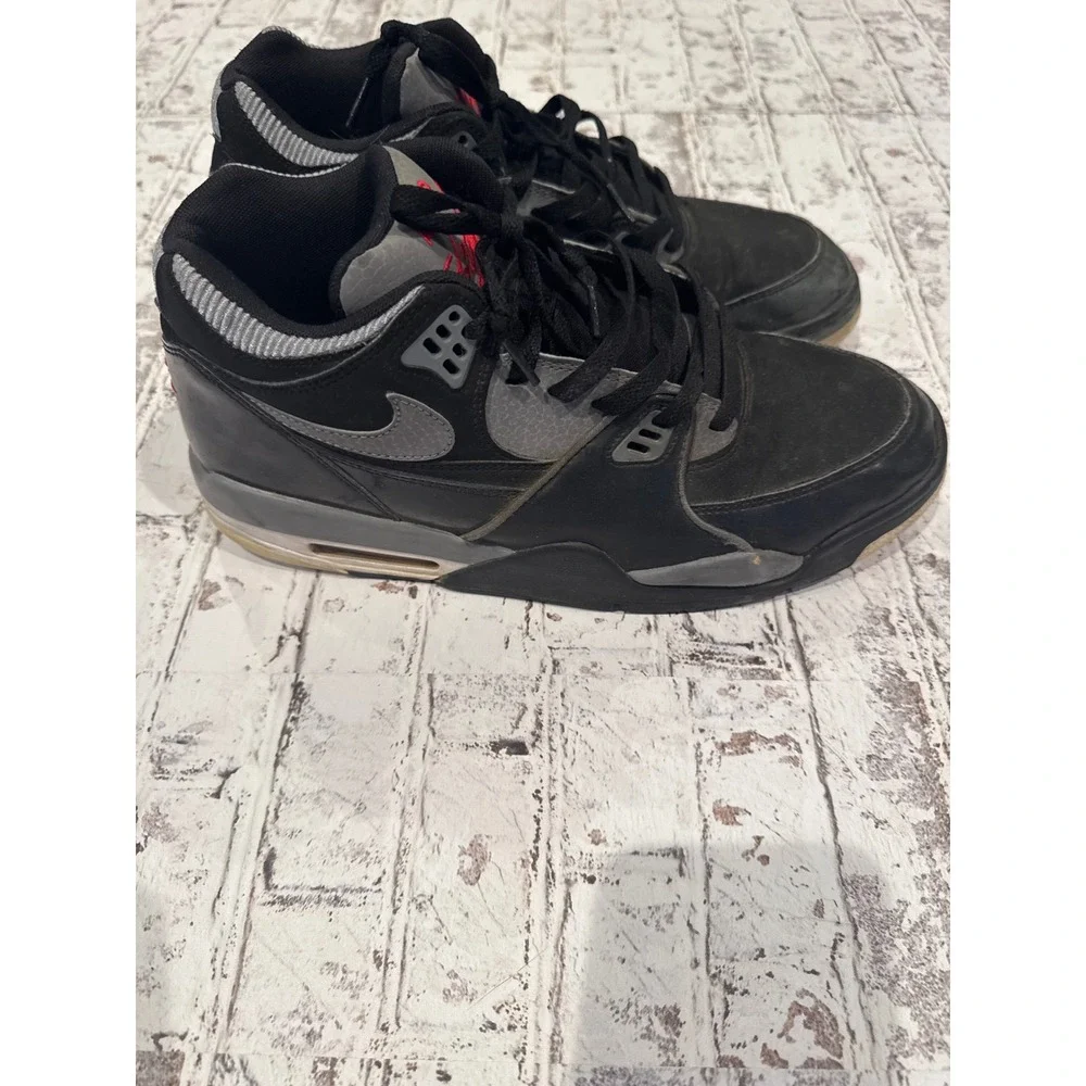 Nike Air Flight 89 Mens Black Grey Red Basketball Sneakers Mid Top Shoes